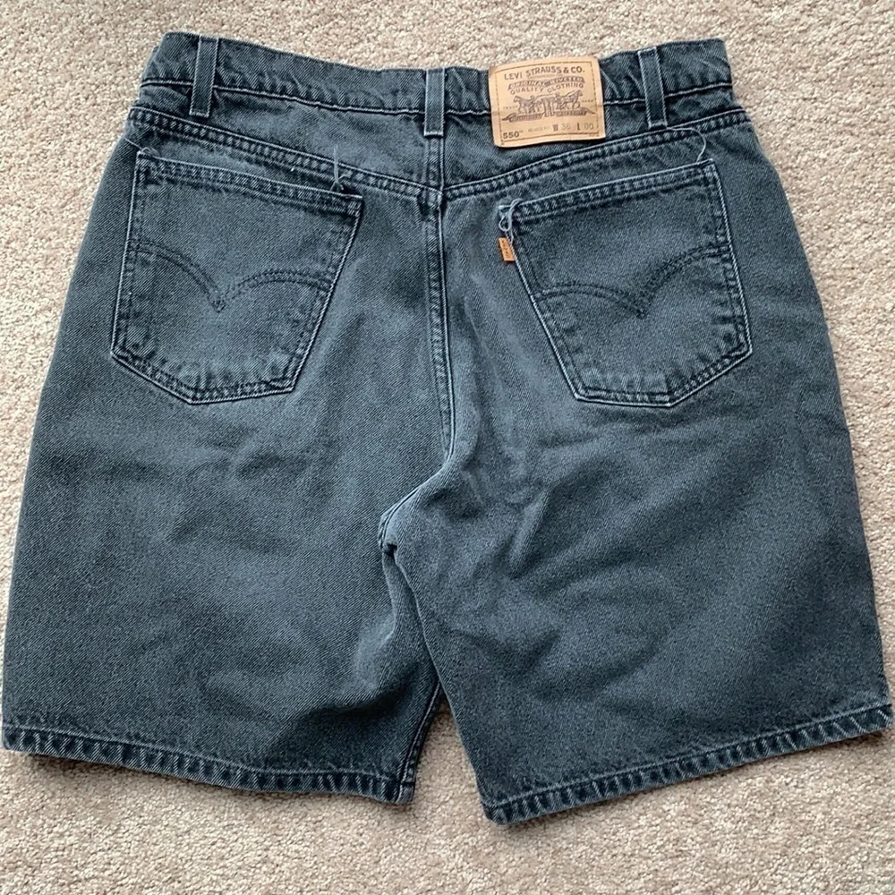 LEVIS | LEVIS 550 Vintage Orange tag black jean shorts